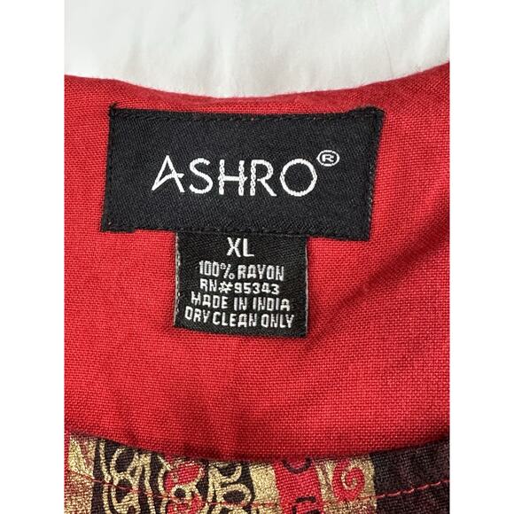 Ashro Women's Aztek African Indian Boho Size XL Tunic Top Colorful India - Picture 12 of 14